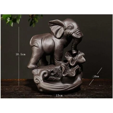 Porte-encens En Céramique D'éléphant De Brûleur D'encens De Reflux Fait à La Main 7 Porte-encens En Céramique D'éléphant De Brûleur D'encens De Reflux Fait à La Main – Image 5