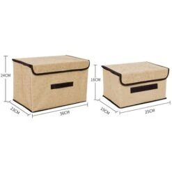 Lot De 2 Boîtes De Rangement Avec Couvercle Et Poignée, Boîte De Rangement Pliable En Forme De Cube, Boîte De Rangement Multifonctionnelle 9 Lot De 2 Boîtes De Rangement Avec Couvercle Et Poignée, Boîte De Rangement Pliable En Forme De Cube, Boîte De Rangement Multifonctionnelle -ATMOSPHERA || VIDAXL || Safavieh Soldes 97536377 3