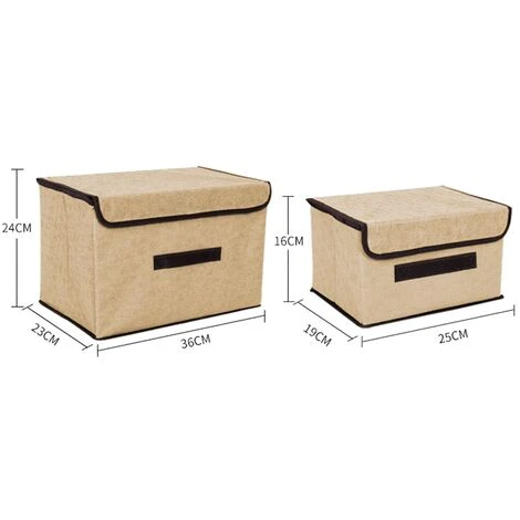 Lot De 2 Boîtes De Rangement Avec Couvercle Et Poignée, Boîte De Rangement Pliable En Forme De Cube, Boîte De Rangement Multifonctionnelle 5 Lot De 2 Boîtes De Rangement Avec Couvercle Et Poignée, Boîte De Rangement Pliable En Forme De Cube, Boîte De Rangement Multifonctionnelle – Image 3
