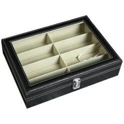 Etui À Lunettes Rangement Lunettes Présentation Lunettes Étui À Lunettes Pu Rangement Lunettes De Soleil Étui À Lunettes Avec Fenêtre En Verre (8 Compartiments) -ATMOSPHERA || VIDAXL || Safavieh Soldes 97541097 2