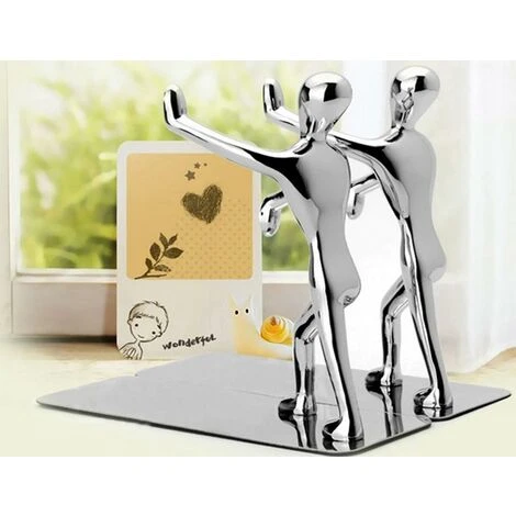 Serre-Livres Anti-Dérapant En Acier Inoxydable Pour Homme, 1 Paire 4 Serre-Livres Anti-Dérapant En Acier Inoxydable Pour Homme, 1 Paire – Image 2