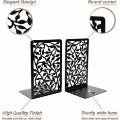 Serre-Livres De Qualité Supérieure Pour Étagères De Livres, Serre-Livres En Métal Pour Livres Lourds De Bureau À Domicile, Support D'Étagère De Livres, Décoration Pour La Maison, Bouchons De Livres, S -ATMOSPHERA || VIDAXL || Safavieh Soldes 97542458 4