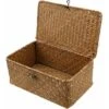 Panier De Rangement En Rotin Tressé Avec Couvercle Paniers à Linge En Jonc De Mer Organisateur De Maquillage Pour Salle De Bain, Salon, Cuisine - Disponible En 3 Modèles (S, M, L) -ATMOSPHERA || VIDAXL || Safavieh Soldes 97560843 1