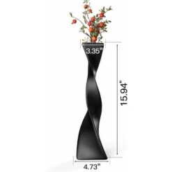 Vase De Sol Haut Vases En Céramique Décor à La Maison Moderne Vase à Fleurs Pour étagère Décor à La Maison Torsadé Grand Vase Noir Créatif -ATMOSPHERA || VIDAXL || Safavieh Soldes 97564971 2