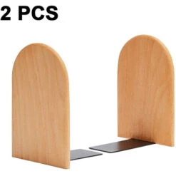 Serre-livres En Bois, 1 Paire, Antidérapant, Hêtre Allemand, Support De Livre De Bureau (Buche-A),tête Ronde En Hêtre