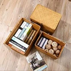 Panier En Rotin Panier De Rangement En Jonc De Mer Avec Couvercle Matériau Naturel (Petit 26 Cm X 16 Cm X 10 Cm H) -ATMOSPHERA || VIDAXL || Safavieh Soldes 97631586 3