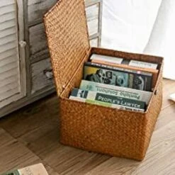 Panier En Rotin Panier De Rangement En Jonc De Mer Avec Couvercle Matériau Naturel (Petit 26 Cm X 16 Cm X 10 Cm H) -ATMOSPHERA || VIDAXL || Safavieh Soldes 97631586 4