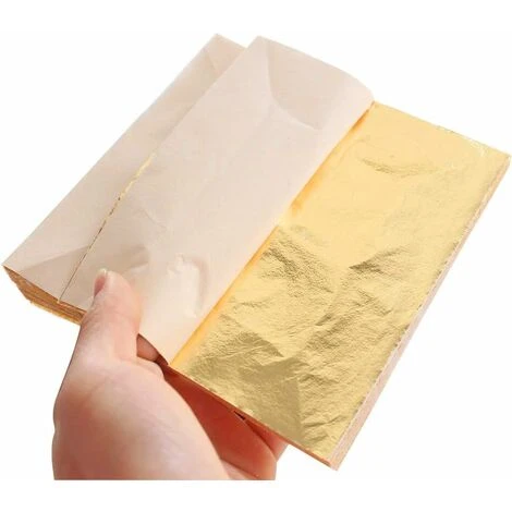 Feuille D'or Imitation Feuille D'or Pour La Création D'un Projet D'art En Métal à Impact, Décoration De Meubles 4 Feuille D'or Imitation Feuille D'or Pour La Création D'un Projet D'art En Métal à Impact, Décoration De Meubles – Image 2