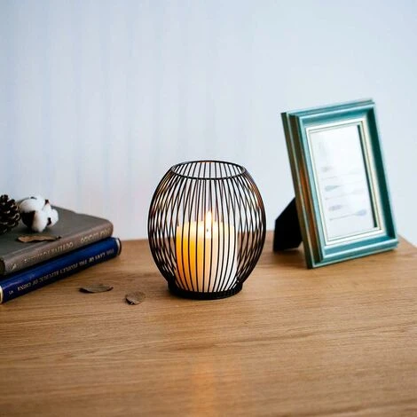 Bougeoir Candélabre En Fil Métallique, Porte-panier Ovale - M 7 Bougeoir Candélabre En Fil Métallique, Porte-panier Ovale - M – Image 5