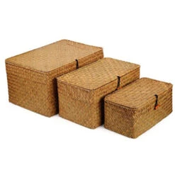 Panier Tissé Panier En Osier Avec Couvercle Jonc De Mer Blanchisserie Rotin Organisateur Bote Pour Salle De Bain Salon Cuisine -ATMOSPHERA || VIDAXL || Safavieh Soldes 97634407 2