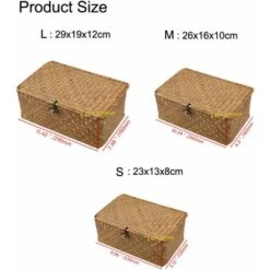 Panier Tissé Panier En Osier Avec Couvercle Jonc De Mer Blanchisserie Rotin Organisateur Bote Pour Salle De Bain Salon Cuisine -ATMOSPHERA || VIDAXL || Safavieh Soldes 97634407 4