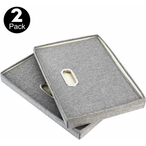 Lot De 2 Grandes Botes De Rangement Avec Couvercle Et Poignée, Botes De Rangement Pliables En Cube Lavables 4 Lot De 2 Grandes Botes De Rangement Avec Couvercle Et Poignée, Botes De Rangement Pliables En Cube Lavables – Image 2