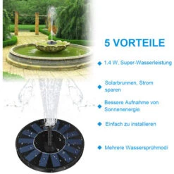 Fontaine Solaire, Pompe Solaire Pour Bassin Pompe à Eau De Jardin Avec Fontaine à Panneau Solaire Monocristallin, Décoration Flottante Pour Jardin -ATMOSPHERA || VIDAXL || Safavieh Soldes 97636212 4