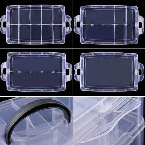 Bote De Rangement Empilable à 3 Niveaux Avec 30 Compartiments, Bote De Rangement En Plastique Pour L'artisanat, Jouet, Perles Fusibles, Rubans Washi, 9,5 X 6,5 X 7,2 Pouces 5 Bote De Rangement Empilable à 3 Niveaux Avec 30 Compartiments, Bote De Rangement En Plastique Pour L'artisanat, Jouet, Perles Fusibles, Rubans Washi, 9,5 X 6,5 X 7,2 Pouces – Image 3