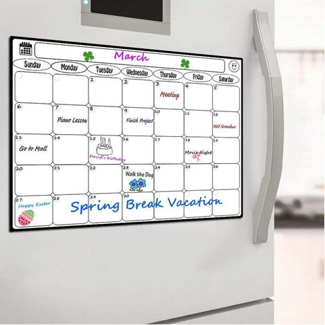 Calendrier De Réfrigérateur à Tableau Blanc Magnétique - Idéal Pour La Planification Mensuelle, Les Entrées D'événements Et Les Plans De Vacances - Facile à écrire Et à Essuyer Avec Un Aimant Puissant 4 Calendrier De Réfrigérateur à Tableau Blanc Magnétique - Idéal Pour La Planification Mensuelle, Les Entrées D'événements Et Les Plans De Vacances - Facile à écrire Et à Essuyer Avec Un Aimant Puissant – Image 2