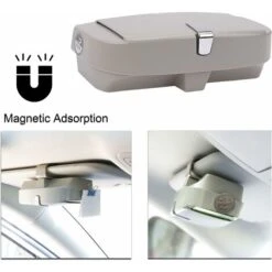 Étui à Lunettes De Voiture, Boîte De Rangement Universelle Pour Lunettes Avec Fonction Magnétique Et Fente Pour Carte, Boîte à Lunettes De Voiture Multifonctionnelle Pour Pare-soleil De Voiture -ATMOSPHERA || VIDAXL || Safavieh Soldes 97730518 5