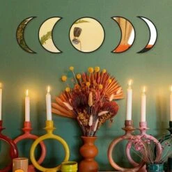 Décor Naturel Scandinave, Miroir De Phase De Lune En Verre, Design D'intérieur Miroir De Phase De Lune En Bois Décoration Murale Bohème Pour Chambre (noir) -ATMOSPHERA || VIDAXL || Safavieh Soldes 97731833 4