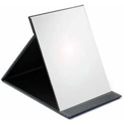 Miroir Pliant Ultra-mince Avec étui En Cuir PU, Facile à Transporter Et Léger, Adapté Au Miroir De Courtoisie, Au Miroir De Voyage, Au Miroir De Bureau.