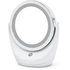 Miroir De Courtoisie éclairé, Miroir De Courtoisie à Commande Tactile Avec Miroir à LED Cosmétique Double Face Pour Voyage De Bureau