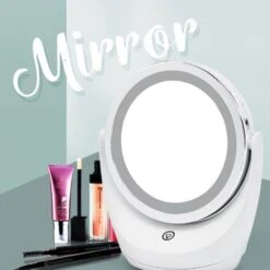 Miroir De Courtoisie éclairé, Miroir De Courtoisie à Commande Tactile Avec Miroir à LED Cosmétique Double Face Pour Voyage De Bureau -ATMOSPHERA || VIDAXL || Safavieh Soldes 97747506 4