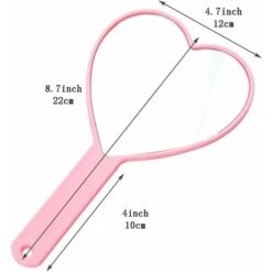 Miroir Portatif Cosmétique Personnel Portatif De Miroir De Voyage En Forme De Coeur Avec La Poignée -ATMOSPHERA || VIDAXL || Safavieh Soldes 97748742 2