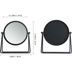 Miroir De Maquillage Miroir De Courtoisie Simple Face Miroir Cosmétique En Métal Rotatif à 360 ° Miroir De Beauté Rond Miroir De Maquillage Fait Main Pour Commode Table De Coiffeuse Bureau -ATMOSPHERA || VIDAXL || Safavieh Soldes 97749856 3