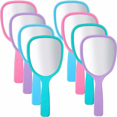 8 Pièces Miroir à Main En Vrac Miroir De Maquillage De Voyage Compact Miroir Cosmétique à Main Avec Poignée, Miroir De Vanité Portable, (Bleu, Vert, Rose, Violet) 3 8 Pièces Miroir à Main En Vrac Miroir De Maquillage De Voyage Compact Miroir Cosmétique à Main Avec Poignée, Miroir De Vanité Portable, (Bleu, Vert, Rose, Violet)