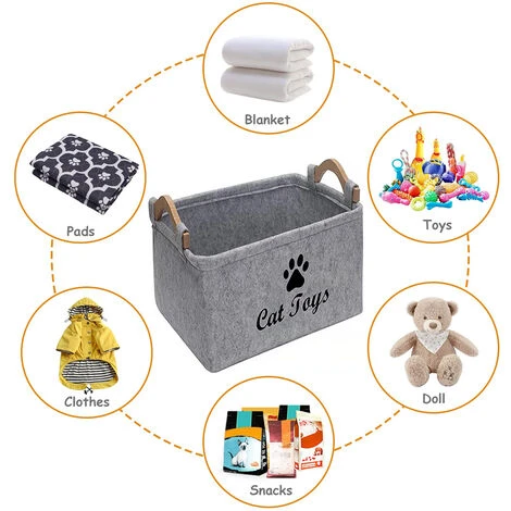 Feutre Jouet Boîte De Rangement Boîte De Rangement Jouet Pour Animaux De Compagnie Stockage Feutre Poignée En Bois Carré Boîte De Rangement 5 Feutre Jouet Boîte De Rangement Boîte De Rangement Jouet Pour Animaux De Compagnie Stockage Feutre Poignée En Bois Carré Boîte De Rangement – Image 3