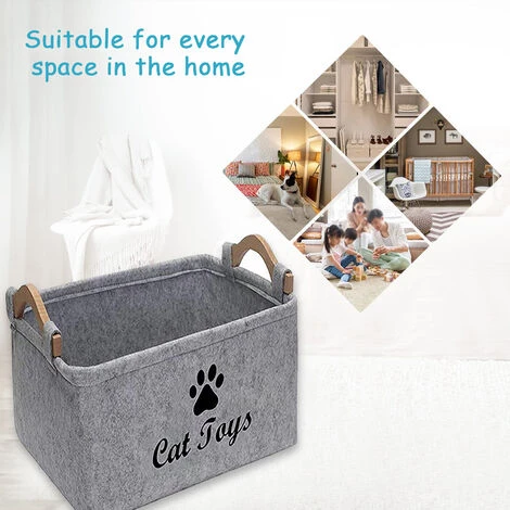 Feutre Jouet Boîte De Rangement Boîte De Rangement Jouet Pour Animaux De Compagnie Stockage Feutre Poignée En Bois Carré Boîte De Rangement 6 Feutre Jouet Boîte De Rangement Boîte De Rangement Jouet Pour Animaux De Compagnie Stockage Feutre Poignée En Bois Carré Boîte De Rangement – Image 4