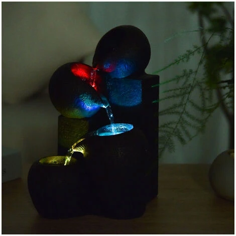 Fontaine Zen Luba Avec LED - Marron - H 25 Cm - Livraison Gratuite 7 Fontaine Zen Luba Avec LED - Marron - H 25 Cm - Livraison Gratuite – Image 5