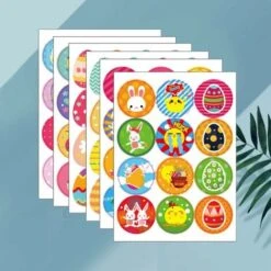 36 Feuilles Autocollants De Thème De Pâques Lapin Oeuf Poussin Autocollant Auto-Adhésif Étiquettes Rondes Décalcomanies Pour Boîte-Cadeau De Fête De Pâques Décor D'emballage De -ATMOSPHERA || VIDAXL || Safavieh Soldes 98441923 3