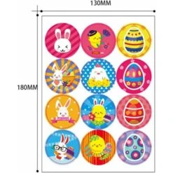 36 Feuilles Autocollants De Thème De Pâques Lapin Oeuf Poussin Autocollant Auto-Adhésif Étiquettes Rondes Décalcomanies Pour Boîte-Cadeau De Fête De Pâques Décor D'emballage De -ATMOSPHERA || VIDAXL || Safavieh Soldes 98441923 4