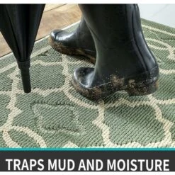 LECHUANG Paillasson Antidérapant,Tapis De Porte Intérieur Et Extérieur Absorbant Et Résistant,Tapis D'entrée Lavable En Machine,Anti-Poussière - 50 X 80 Cm,Vert -ATMOSPHERA || VIDAXL || Safavieh Soldes 98443344 3