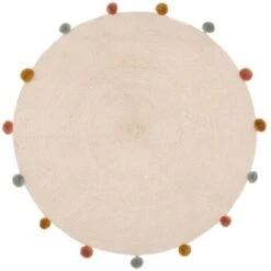 Tapis Arlequin Avec Pompons D90cm - Atmosphera Créateur D'intérieur