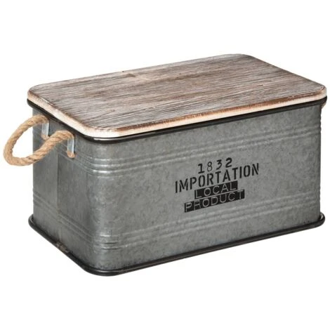 Malle Métal Bois Zinc X 3 - Atmosphera Créateur D'intérieur 5 Malle Métal Bois Zinc X 3 - Atmosphera Créateur D'intérieur – Image 3