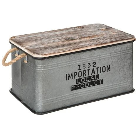 Malle Métal Bois Zinc X 3 - Atmosphera Créateur D'intérieur 6 Malle Métal Bois Zinc X 3 - Atmosphera Créateur D'intérieur – Image 4