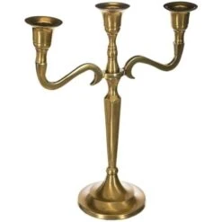 Bougeoir Métal Doré 3 Têtes H27 - Atmosphera Créateur D'intérieur