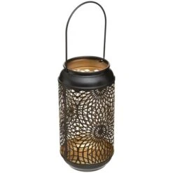 Lanterne Métal Cylindrique Ajourée H. 23 Cm - Atmosphera Créateur D'intérieur