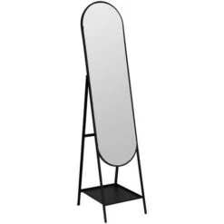 Miroir Pied Ninon H160 Noir En Métal - Atmosphera Créateur D'intérieur