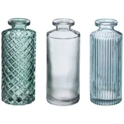 Set De 3 Soliflores En Verre Striés Vert - Atmosphera Créateur D'intérieur
