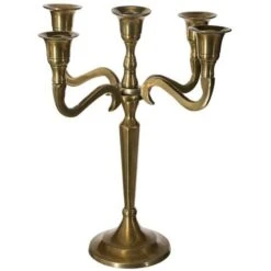 Bougeoir Métal Doré 5 Têtes H27 - Atmosphera Créateur D'intérieur