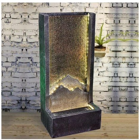 Fontaine Alpes XL Avec LED - Noir Et Doré - H 100 Cm - Livraison Gratuite 3 Fontaine Alpes XL Avec LED - Noir Et Doré - H 100 Cm - Livraison Gratuite