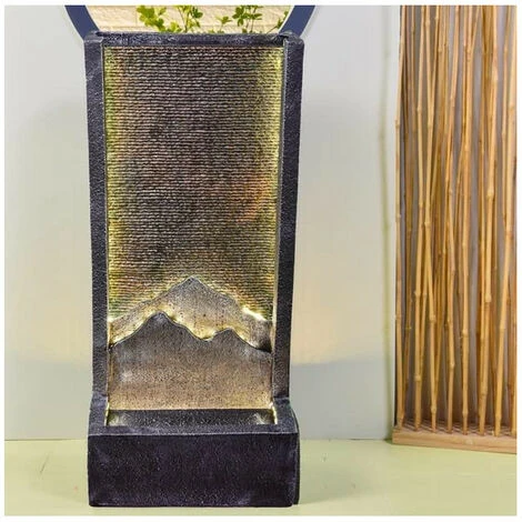 Fontaine Alpes XL Avec LED - Noir Et Doré - H 100 Cm - Livraison Gratuite 4 Fontaine Alpes XL Avec LED - Noir Et Doré - H 100 Cm - Livraison Gratuite – Image 2