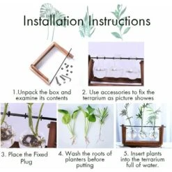 Plante Avec Support En Bois, Pot De Fleurs En Verre, Support Pivotant En Métal, Table Rétro Pour Culture Hydroponique, Maison, Jardin, Bureau, Décoration - Vase à 3 Ampoules -ATMOSPHERA || VIDAXL || Safavieh Soldes 98636971 5