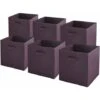 Lot De 6 Bacs Rangement IntissÃ©s Pliables - 31x31x31cm - FSC 100% - Aubergine -ATMOSPHERA || VIDAXL || Safavieh Soldes 98747960 1