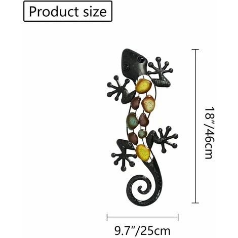 Métal Gecko Décoration Murale Extérieure Lézard Jardin Art Décorations Suspendues Pour Patio Ou Clôture, 18 Pouces De Long 6 Métal Gecko Décoration Murale Extérieure Lézard Jardin Art Décorations Suspendues Pour Patio Ou Clôture, 18 Pouces De Long – Image 4