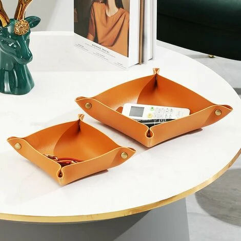 Plateau En Cuir De Différentes Tailles, Vide Poche En Cuir, Plateau Rectangulaire Classique En Cuir, Plateau De Rangement Pour Monnaie, Clé, Portefeuille Et Accessoire 2 Pièces, 5 Plateau En Cuir De Différentes Tailles, Vide Poche En Cuir, Plateau Rectangulaire Classique En Cuir, Plateau De Rangement Pour Monnaie, Clé, Portefeuille Et Accessoire 2 Pièces, – Image 3