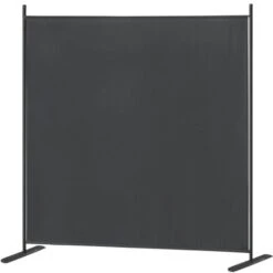 Paravent Interieur Extérieur 185x180 Cm Panneaux Séparateur De Pièce Avec Des Clous Et Des Serre-câbles, Gris Foncé NAIZY