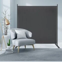 Paravent Interieur Extérieur 185x180 Cm Panneaux Séparateur De Pièce Avec Des Clous Et Des Serre-câbles, Gris Foncé NAIZY -ATMOSPHERA || VIDAXL || Safavieh Soldes 99356951 5