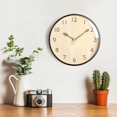 Horloge Murale Bois Naturel Massif Horloge Bois 12 Pouces Mouvement Silencieux Sans Bruit Tic-Tac Pendule Murale Style Moderne Simple Salon Chambre Cuisine 7 Horloge Murale Bois Naturel Massif Horloge Bois 12 Pouces Mouvement Silencieux Sans Bruit Tic-Tac Pendule Murale Style Moderne Simple Salon Chambre Cuisine – Image 5